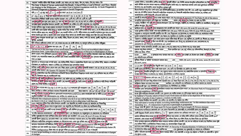 ৫০তম বিসিএসের ২০০ প্রশ্নে ১৭৭ বানান ভুল