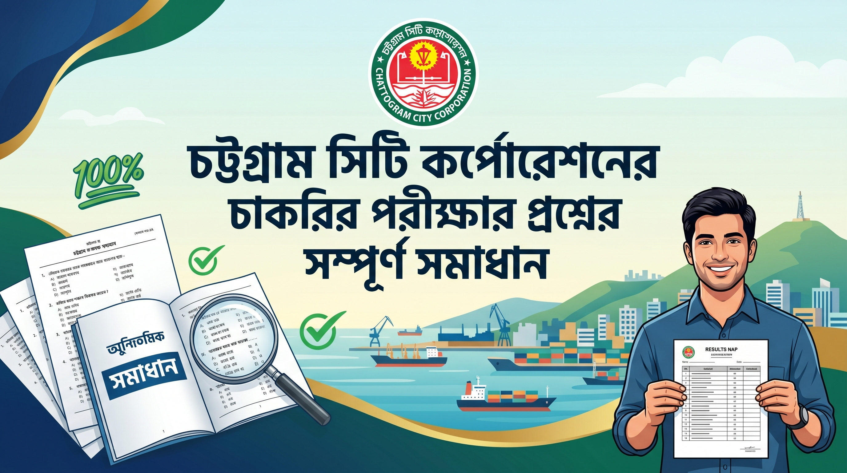 চট্টগ্রাম সিটি কর্পোরেশনের  চাকরির পরীক্ষার প্রশ্নের সম্পূর্ণ সমাধান 