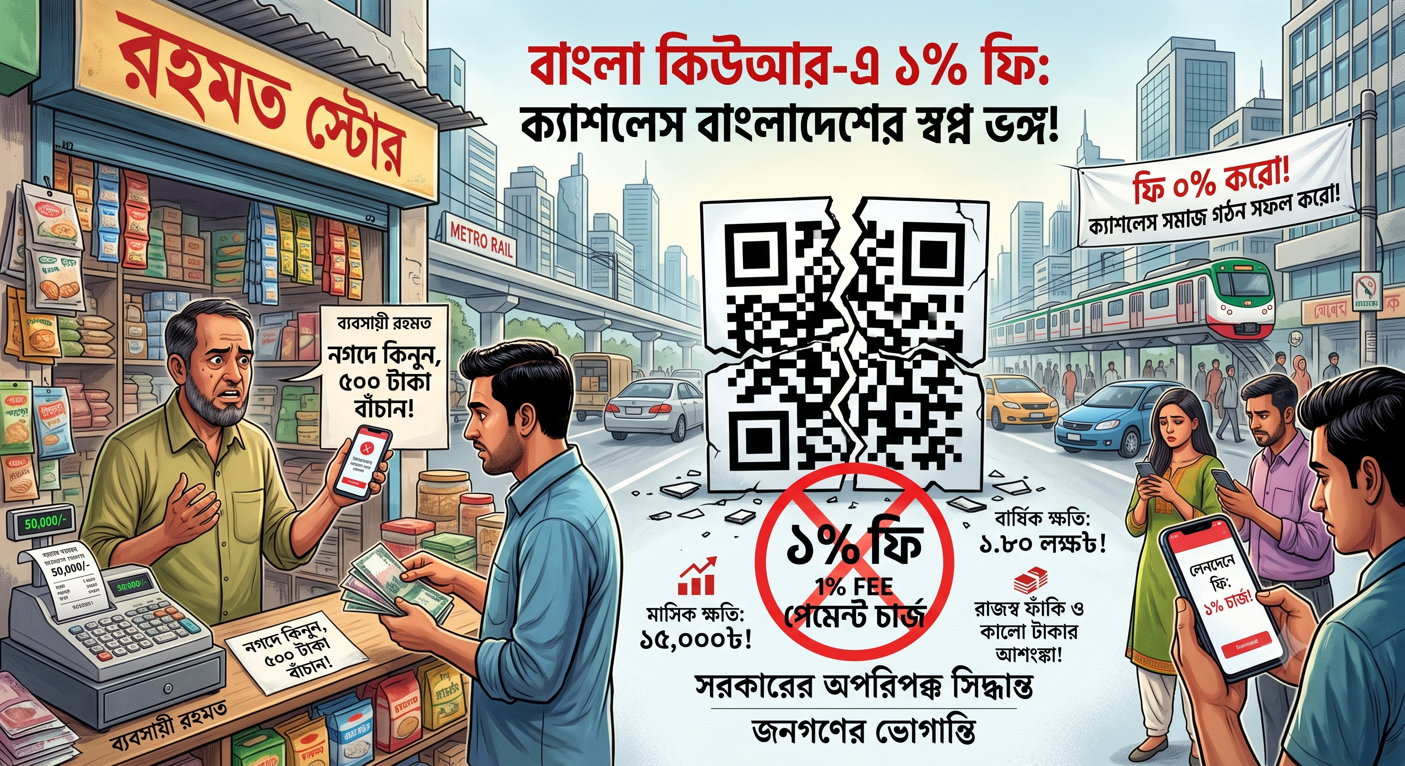 ক্যাশলেস সমাজ গঠনে বাংলাদেশ ব্যাংকের অপরিপক্বতা (বাংলা কিউআর) 